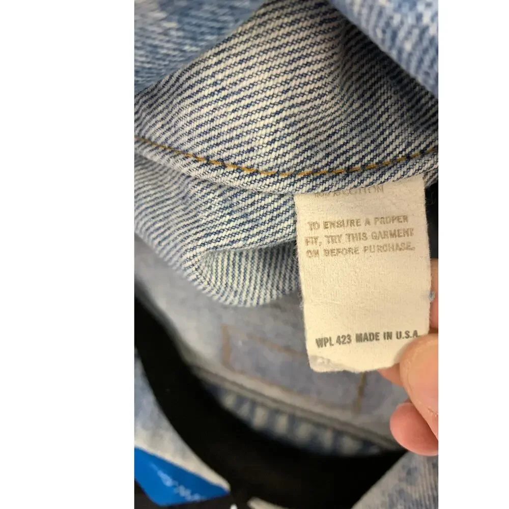 Vintage Levis Denim Trucker Jacket Mens Apx Small WPL 423 *FLAWS READ